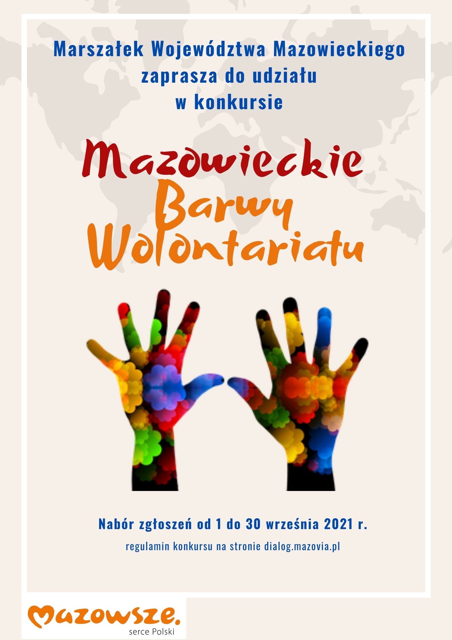 Plakat Mazowieckie Barwy Wolontariatu