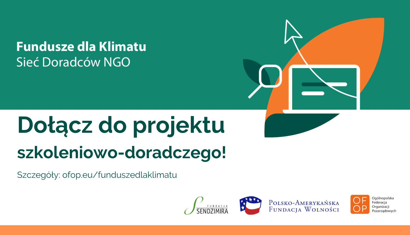 Zielono Biały Plakat Dołącz Do Projektu szkoleniowo - doradczego