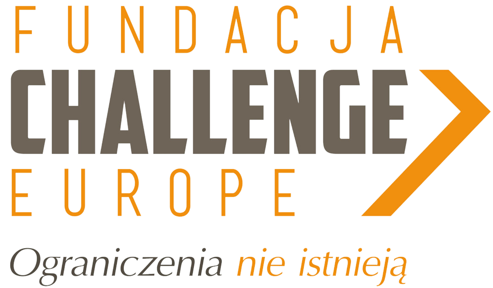 Napis Fundacja Challenge Europe Ograniczenia nie istnieją